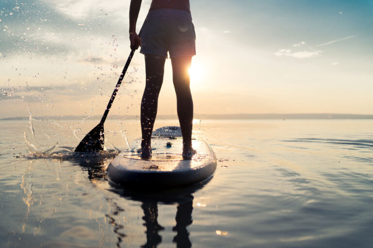 Sommer Sonnenuntergang See Paddling